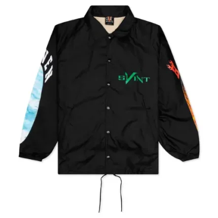 Black Vlone X Saint Michael Skull Coach Jacket