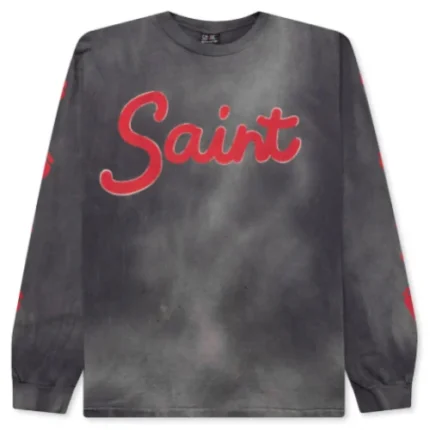 Black Saint Michael Foot Print L/S Tee