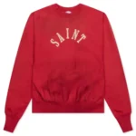 Red Saint Michael Faith Crew Sweater