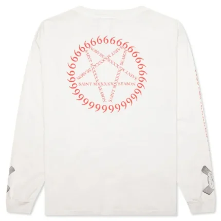 White Saint Michael Eyeball L/S Tee