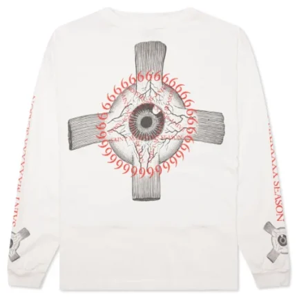 White Saint Michael Eyeball L/S Tee