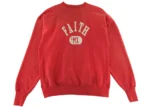 Red Saint Mxxxxxx Faith Crewneck Sweatshirt