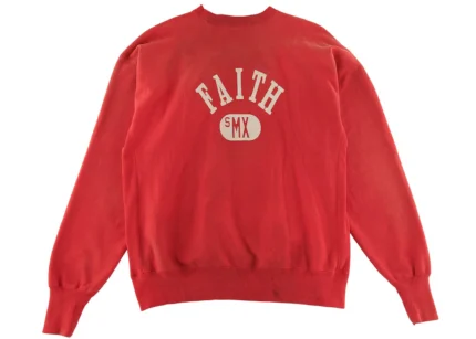 Red Saint Mxxxxxx Faith Crewneck Sweatshirt